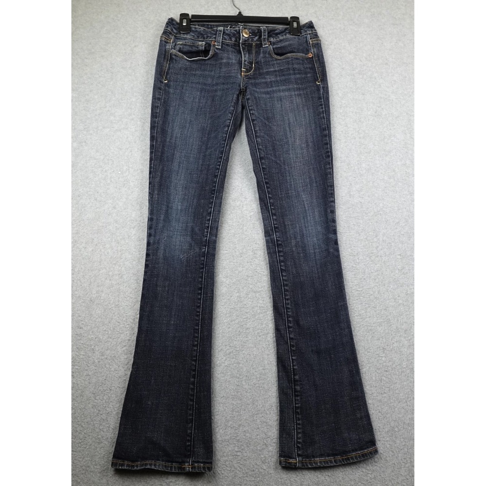 American Eagle Jeans Women's 6 Dark Wash Skinny Kick Stretch Denim Y2K Flared